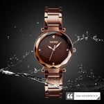 SKMEI 9180 Starry Sky Dial Stainless Steel Strap Quartz Watch for Ladies