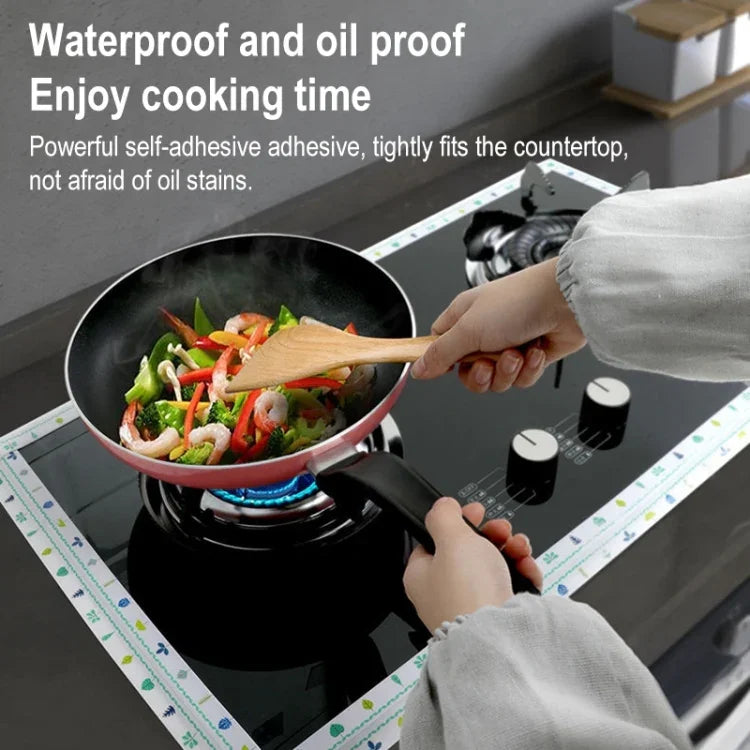 Kitchen Beauty Stitching Stickers Waterproof Mildew Proof Moisture Proof High Temperature Sticker, White Background