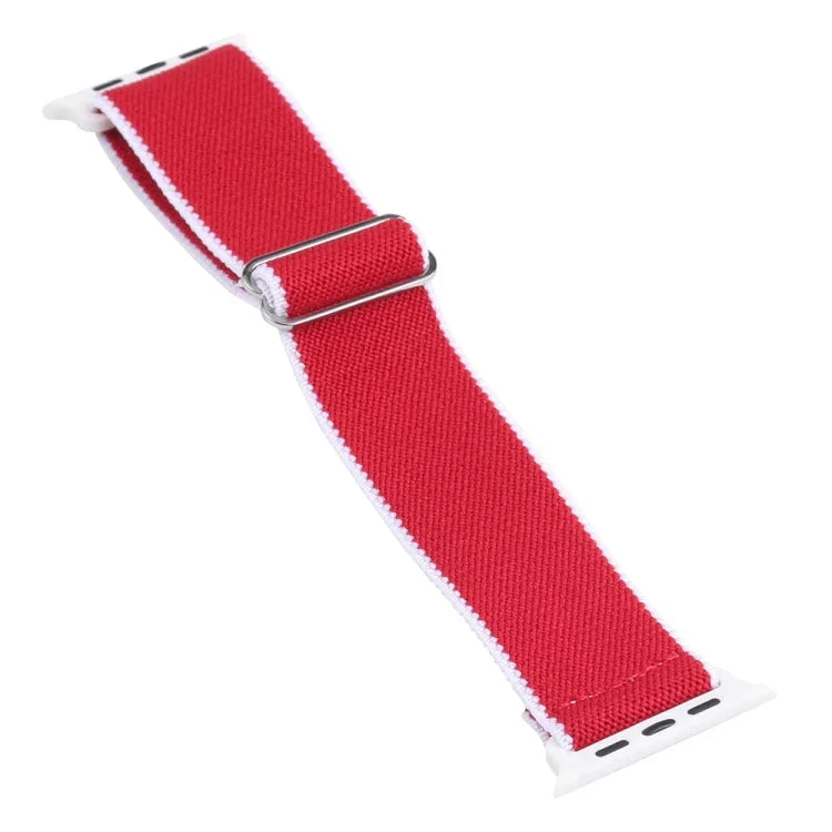 High Elastic Nylon Replacement Watchband For Apple Watch Series, 7 41mm / 6 & SE & 5 & 4 40mm / 3 & 2 & 1 38mm, 7 45mm / 6 & SE & 5 & 4 44mm / 3 & 2 & 1 42mm