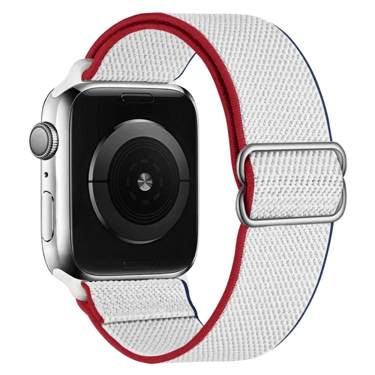 High Elastic Nylon Replacement Watchband For Apple Watch Series, 7 41mm / 6 & SE & 5 & 4 40mm / 3 & 2 & 1 38mm, 7 45mm / 6 & SE & 5 & 4 44mm / 3 & 2 & 1 42mm