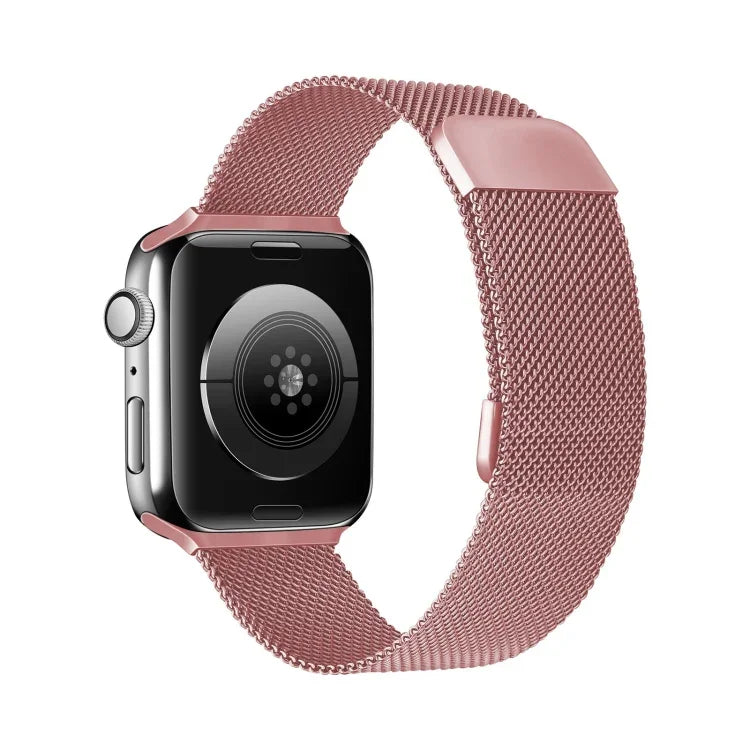 Double Section Milanese Magnetic Elasticity Replacement Strap Watchband For Apple Watch Series, 7 45mm / 6 & SE & 5 & 4 44mm / 3 & 2 & 1 42mm, 7 41mm / 6 & SE & 5 & 4 40mm / 3 & 2 & 1 38mm