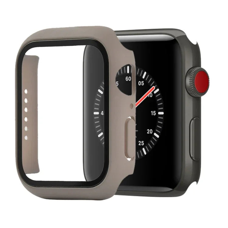 Shockproof PC+Tempered Glass Protective Case with Packed Carton For Apple Watch 44mm(Orange), For Apple Watch Series 6 / 5 / 4 / Watch SE 40mm, For Apple Watch Series 3 & 2 & 1 38mm