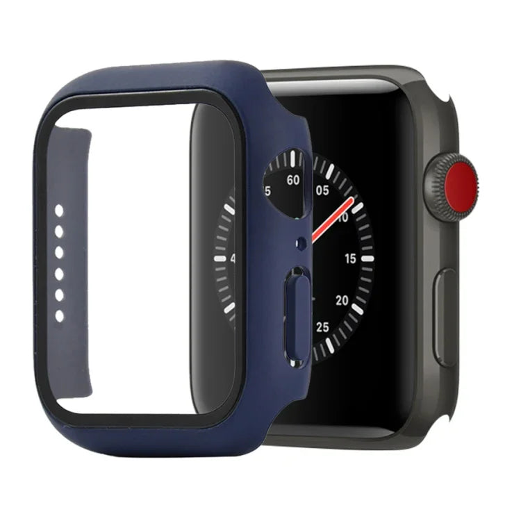 Shockproof PC+Tempered Glass Protective Case with Packed Carton For Apple Watch 44mm(Orange), For Apple Watch Series 6 / 5 / 4 / Watch SE 40mm, For Apple Watch Series 3 & 2 & 1 38mm