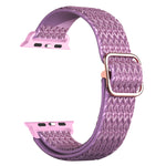 Adjustable Rhombic Texture Elastic Replacement Strap Watchband For Apple Watch Series, 7 45mm / 6 & SE & 5 & 4 44mm / 3 & 2 & 1 42mm, 7 41mm / 6 & SE & 5 & 4 40mm / 3 & 2 & 1 38mm