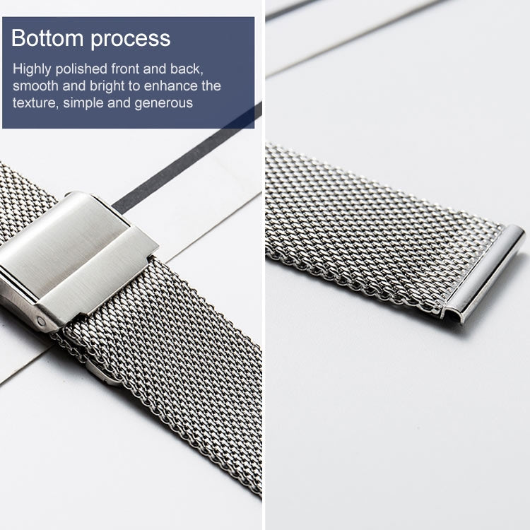 304 Stainless Steel Double Buckle Replacement Strap Watchband, 12mm, 14mm, 16mm, 18mm, 20mm, 22mm