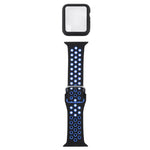 Silicone Replacement Strap Watchband + Protective Case with Screen Protector Set For Apple Watch Series, 3 & 2 & 1 42mm, For Apple Watch Series 6 / 5 / 4 / Watch SE 44mm