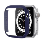 Shockproof PC Protective Case with Tempered Glass Film, For Apple Watch Series 9 / 8 / 7 41mm, For Apple Watch Series 9 / 8 / 7 45mm, For Apple Watch Series 8 / 7 41mm