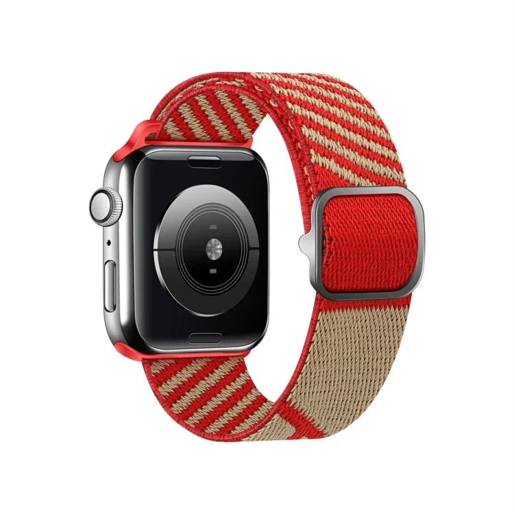Two-color Nylon Braid Replacement Wrist Strap Watchband For Apple Watch Series, 7 41mm / 6&SE&5&4 40mm / 3&2&1 38mm, 7 45mm / 6&SE&5&4 44mm / 3&2&1 42mm