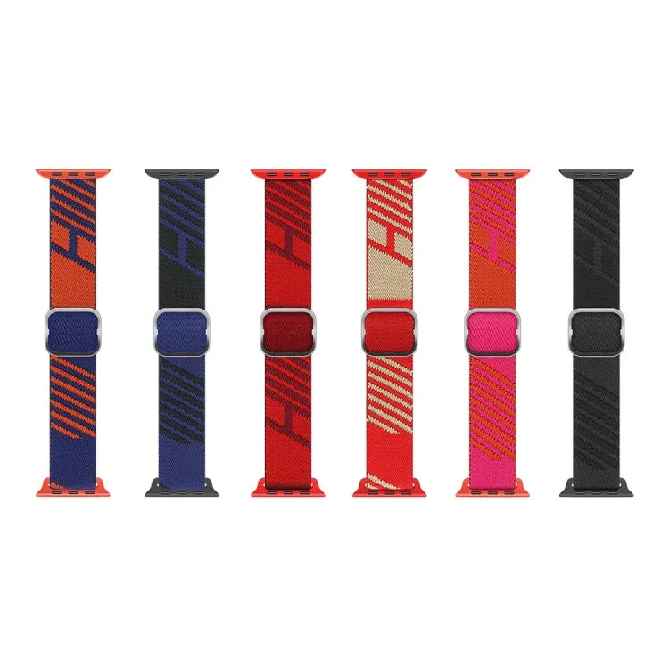 Two-color Nylon Braid Replacement Wrist Strap Watchband For Apple Watch Series, 7 41mm / 6&SE&5&4 40mm / 3&2&1 38mm, 7 45mm / 6&SE&5&4 44mm / 3&2&1 42mm