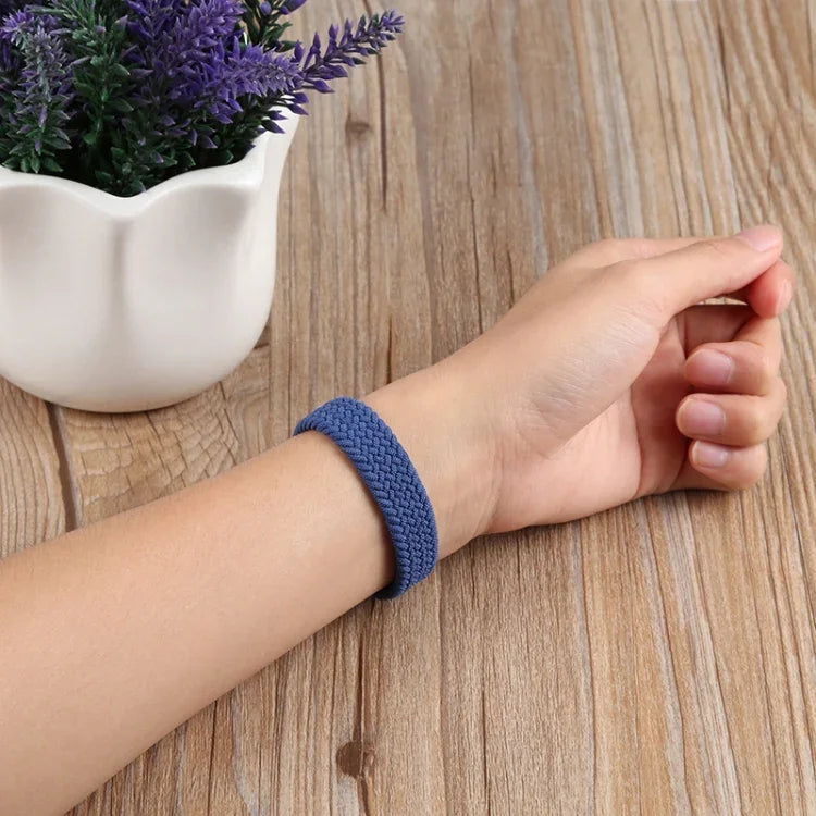 Small Waist Single Loop Nylon Braid Replacement Watchband For Apple Watch Series 7 41mm / 6&SE&5&4 40mm / 3&2&1 38mm, S 135mm, M 145mm, L 155mm