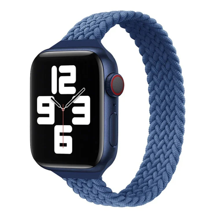 Small Waist Single Loop Nylon Braid Replacement Watchband For Apple Watch Series 7 41mm / 6&SE&5&4 40mm / 3&2&1 38mm, S 135mm, M 145mm, L 155mm
