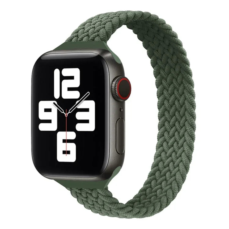 Small Waist Single Loop Nylon Braid Replacement Watchband For Apple Watch Series 7 45mm / 6&SE&5&4 44mm / 3&2&1 42mm, S 145mm, M 155mm, L 165mm