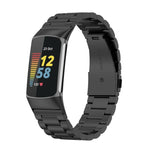 For Fitbit Charge 5 Three-bead Stainless Steel Replacement Strap Watchband