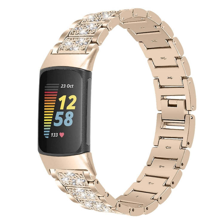 Diamond Stainless Steel Replacement Strap Watchband, For Fitbit Charge 5