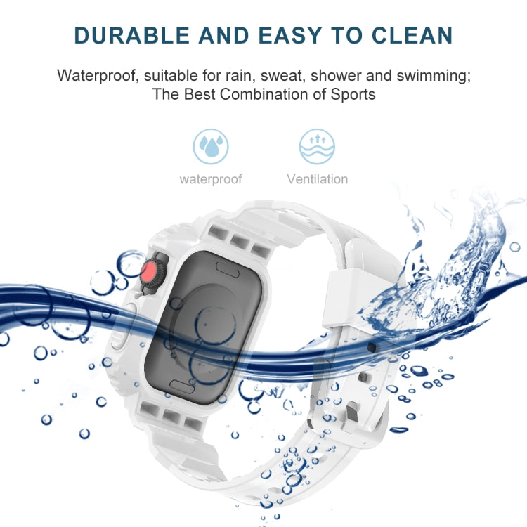 Glacier Transparent TPU Integrated Replacement Strap Watchband, For Apple Watch Series 7 41mm, For Apple Watch Series 7 45mm