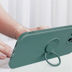 All-inclusive Liquid Silicone Phone Protective Case with Ring Holder & Lanyard, For iPhone 13 Pro Max
