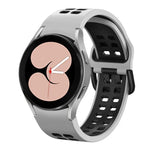 Double-row Hole Two-color Silicone Replacement Strap Watchband, For Samsung Galaxy Watch4 40mm / 44mm