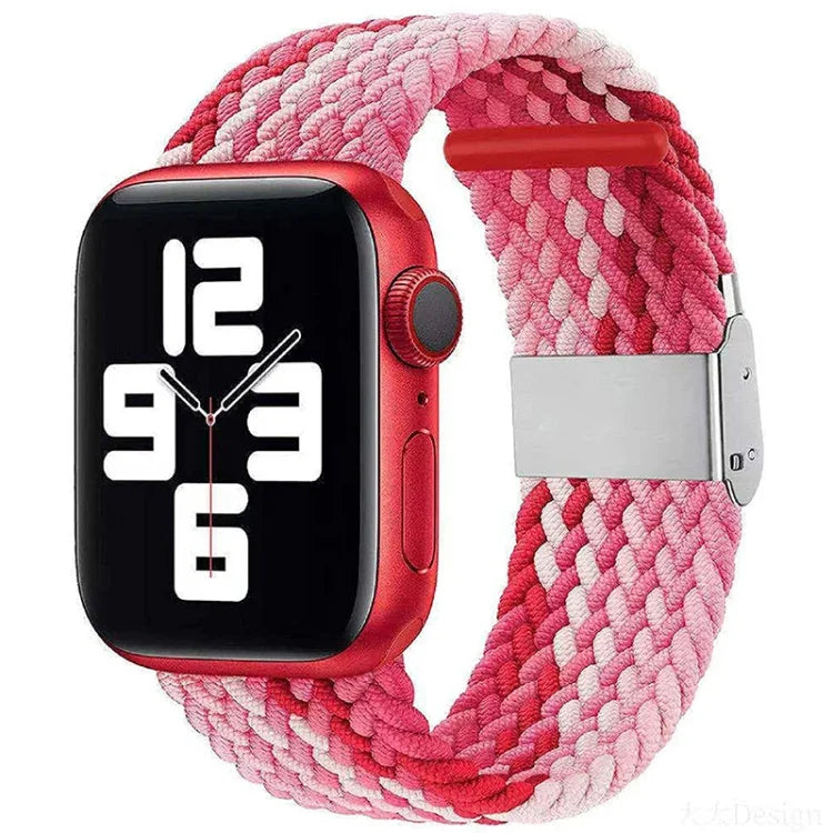 Nylon Braid One Buckle Replacement Watchband For Apple Watch Series, 7 41mm / 6&SE&5&4 40mm / 3&2&1 38mm