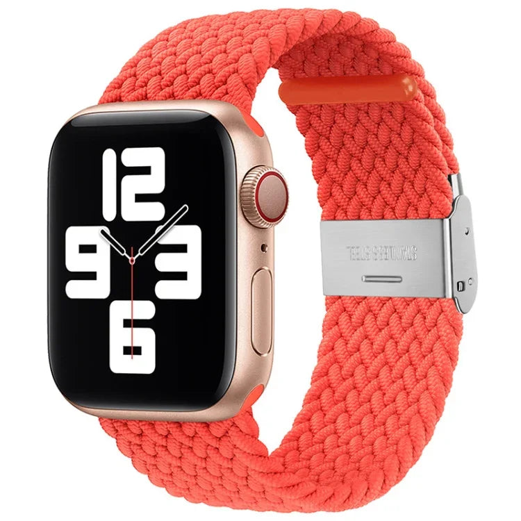 Nylon Braid One Buckle Replacement Watchband For Apple Watch Series, 7 41mm / 6&SE&5&4 40mm / 3&2&1 38mm