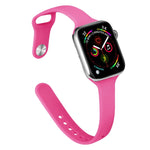 Slimming Silicone Replacement Watchband For Apple Watch Series, 7 45mm / 6&SE&5&4 44mm / 3&2&1 42mm