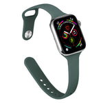 Slimming Silicone Replacement Watchband For Apple Watch Series, 7 41mm / 6&SE&5&4 40mm / 3&2&1 38mm