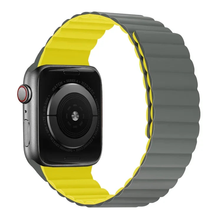 Silicone Magnetic Integrated Short Strap Watchband For Apple Watch Series, 7 41mm / 6&SE&5&4 40mm / 3&2&1 38mm, 7 45mm / 6&SE&5&4 44mm / 3&2&1 42mm