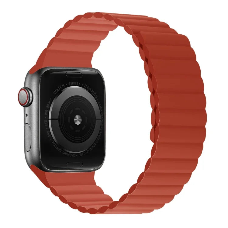 Silicone Magnetic Integrated Long Strap Watchband For Apple Watch Series, 7 41mm / 6&SE&5&4 40mm / 3&2&1 38mm, 7 45mm / 6&SE&5&4 44mm / 3&2&1 42mm