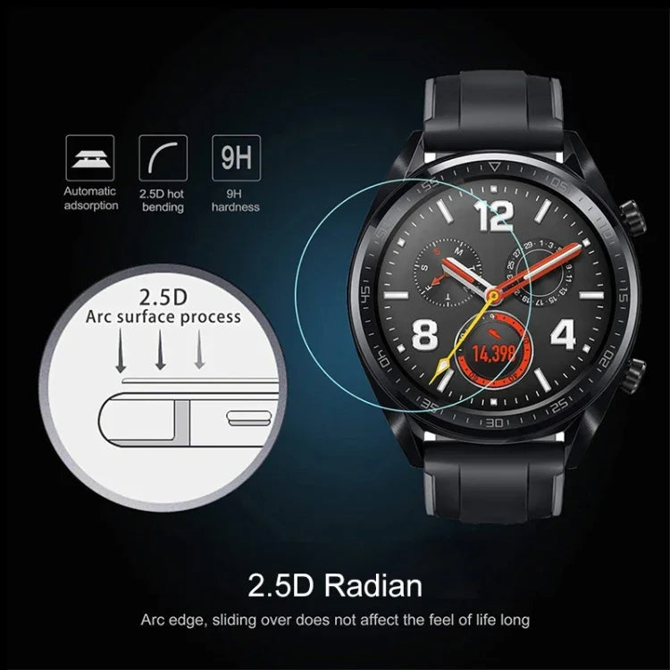 22mm Diametral Universal Tempered Glass Film for Samsung / LG / Sony / Huawei / Garmin, 22mm