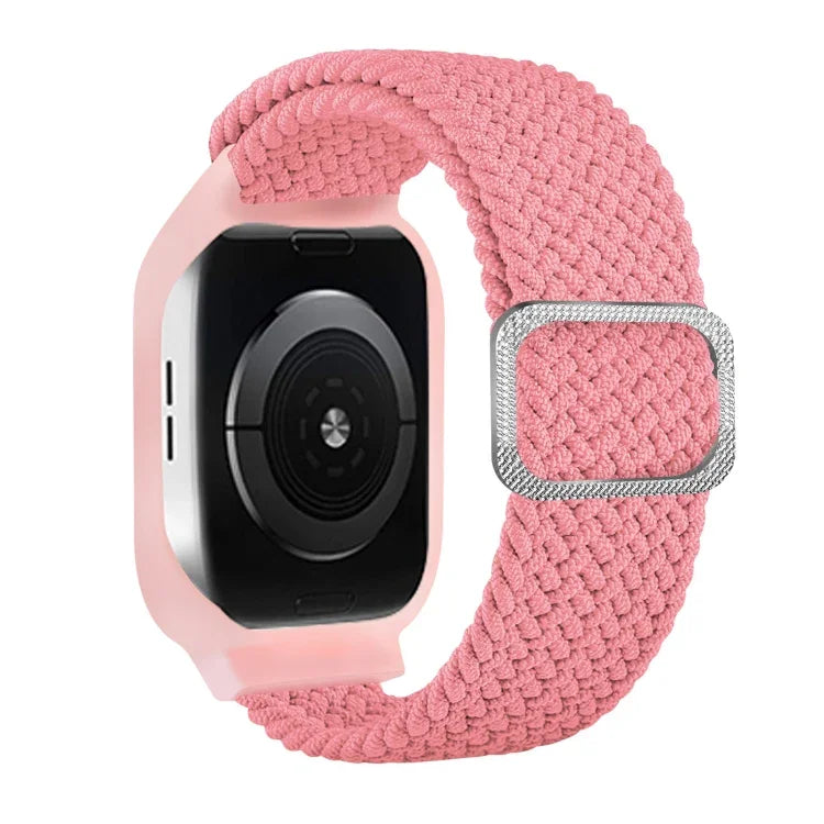 TPU Frame Buckle Braid Integrated Replacement Watchband For Apple Watch Series, 6 & SE & 5 & 4 40mm / 3 & 2 & 1 38mm, 6 & SE & 5 & 4 44mm / 3 & 2 & 1 42mm