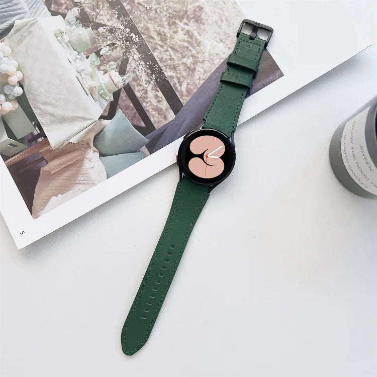 Double-sided Leather Strap Watchband, For Samsung Galaxy Watch4 40mm / 44mm