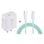 SDC-20W PD USB-C / Type-C Travel Charger + 1m 20W USB-C / Type-C to 8 Pin Data Cable Set,, EU Plug, US Plug