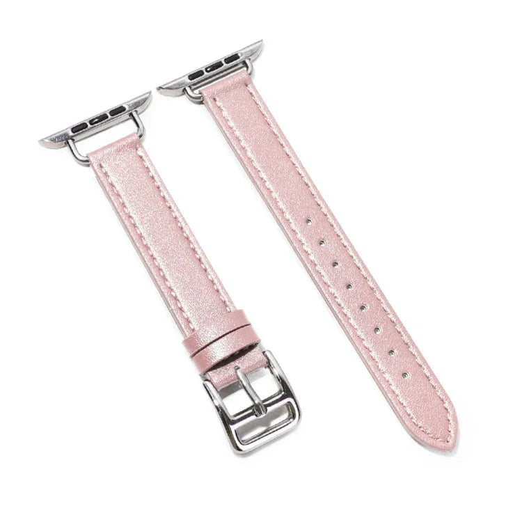14mm Cowhide Leather Watchband For Apple Watch Series, 7 41mm/6&SE&5&4 40mm/3&2&1 38mm, 7 45mm/6&SE&5&4 44mm/3&2&1 42mm