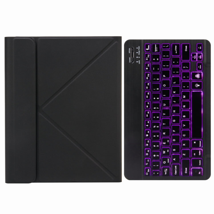 H-102S Monochrome Backlight Bluetooth Keyboard Leather Case with Rear Three-fold Holder, For iPad 10.2 2020 & 2019 / Pro 10.5 inch, For iPad 9.7 2018 & 2017, For iPad Pro 11 inch 2021 & 2020 & 2018 / Air 2020 10.9
