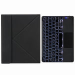 H-097CS Touch Backlight Bluetooth Keyboard Leather Case with Rear Three-fold Holder, For iPad 9.7 2018 & 2017, For iPad Pro 11 inch 2021 & 2020 & 2018 / Air 2020 10.9