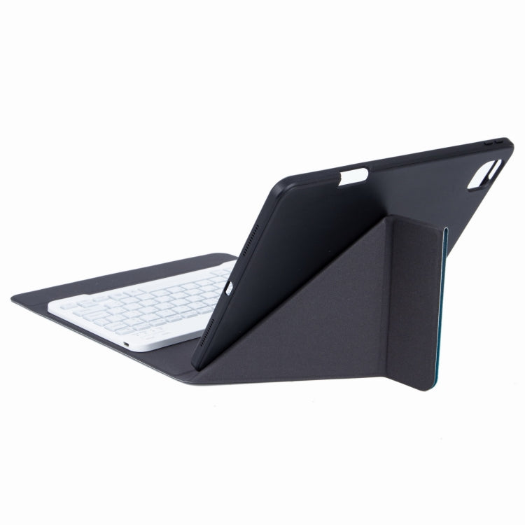 H-102S3 Tri-color Backlight Bluetooth Keyboard Leather Case with Rear Three-fold Holder, For iPad 10.2 2020 & 2019 / Pro 10.5 inch, For iPad 9.7 2018 & 2017
