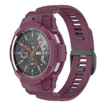 Carbon Fiber Sport Silicone Integrated Watchband, For Samsung Galaxy Watch4 Classic 42mm