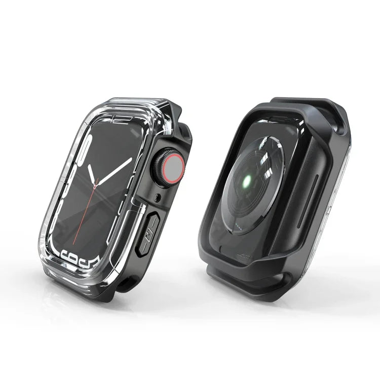 Transparent Two-color Armor Case, For Apple Watch Series 9 / 8 / 7 45mm, For Apple Watch Series 9 / 8 / 7 41mm, For Apple Watch Series 6 & SE & 5 & 4 44mm, For Apple Watch Series 6 & SE & 5 & 4 40mm