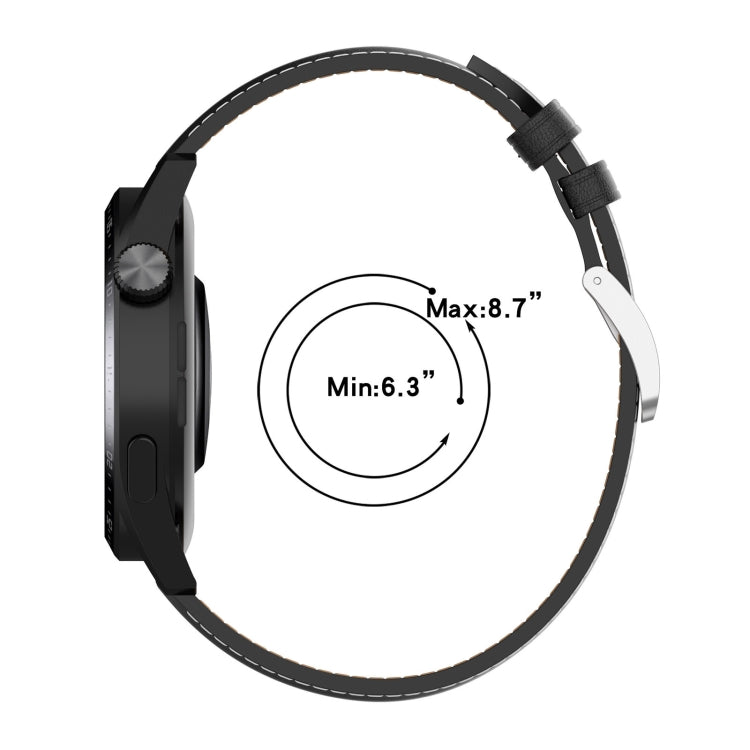 22mm Genuine Leather Watch Strap for Huawei Watch GT3 46mm/GT2 46mm/Samsung Galaxy Watch3 45mm