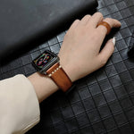Genuine Leather Watchband For Apple Watch Series, 7 41mm / 6&SE&5&4 40mm / 3&2&1 38mm, 7 45mm / 6&SE&5&4 44mm / 3&2&1 42mm
