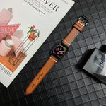 Genuine Leather Watchband For Apple Watch Series, 7 41mm / 6&SE&5&4 40mm / 3&2&1 38mm, 7 45mm / 6&SE&5&4 44mm / 3&2&1 42mm
