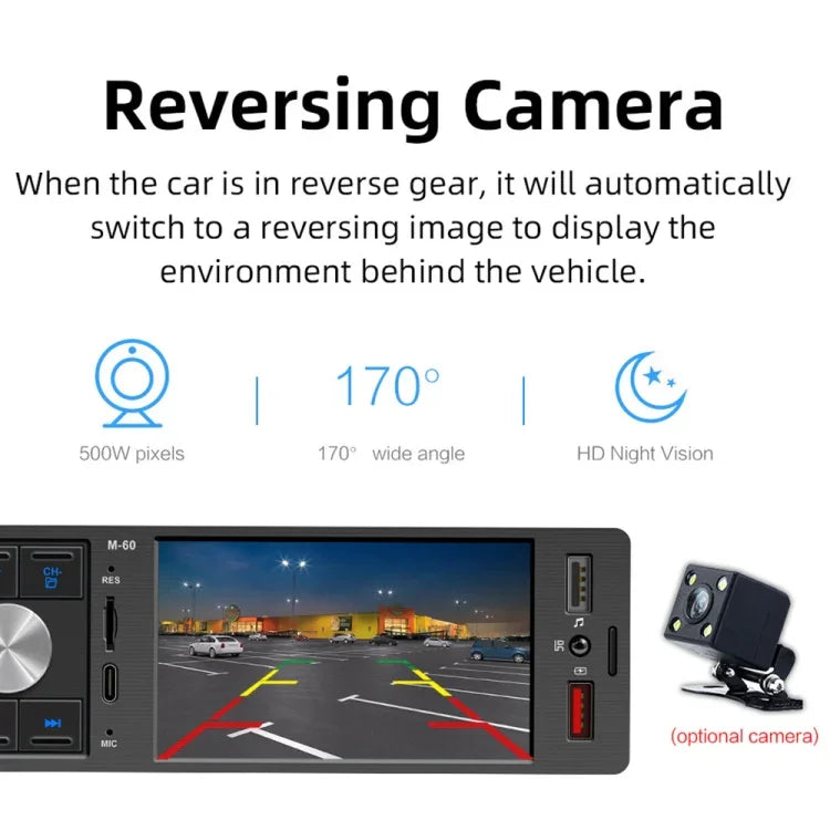 4.0 inch Touch Screen Car Radio Receiver Bluetooth MP5 Player with Remote Control, FM60