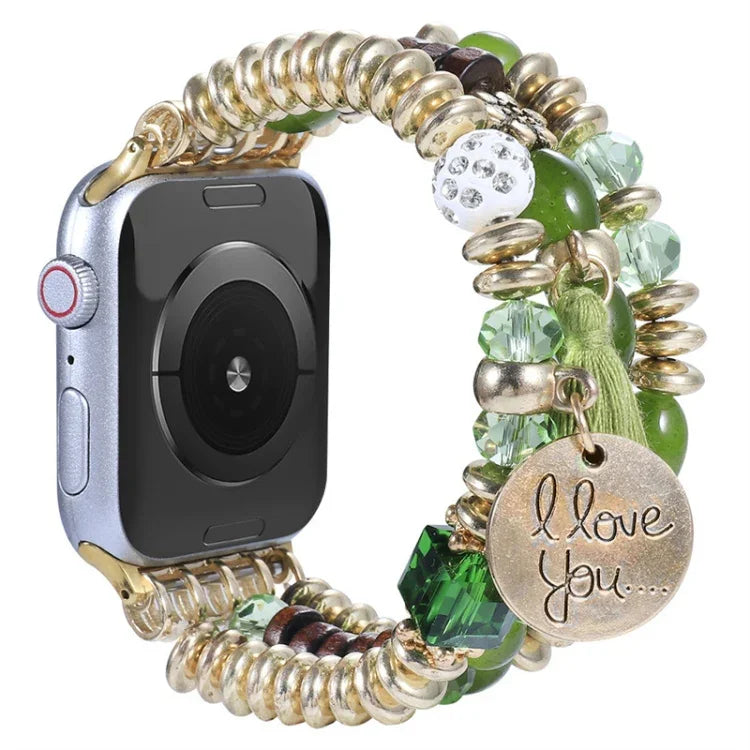 Tassel Beaded Watchband For Apple Watch Series, 7 41mm / 6&SE&5&4 40mm / 3&2&1 38mm, 7 45mm / 6&SE&5&4 44mm / 3&2&1 42mm