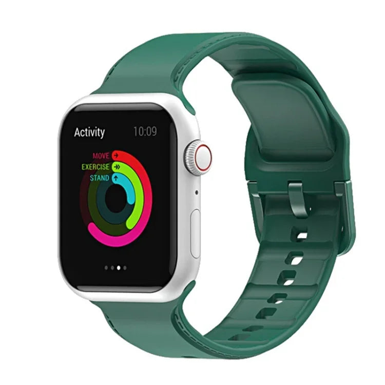 Silicone Stitching Watchband For Apple Watch Series, 7 41mm / 6&SE&5&4 40mm / 3&2&1 38mm, 7 45mm / 6&SE&5&4 44mm / 3&2&1 42mm