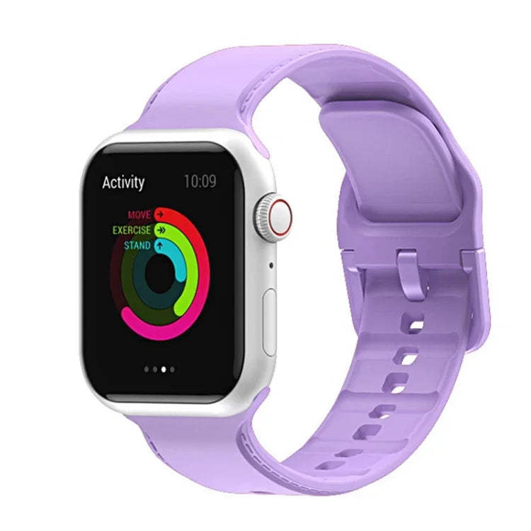 Silicone Stitching Watchband For Apple Watch Series, 7 41mm / 6&SE&5&4 40mm / 3&2&1 38mm, 7 45mm / 6&SE&5&4 44mm / 3&2&1 42mm