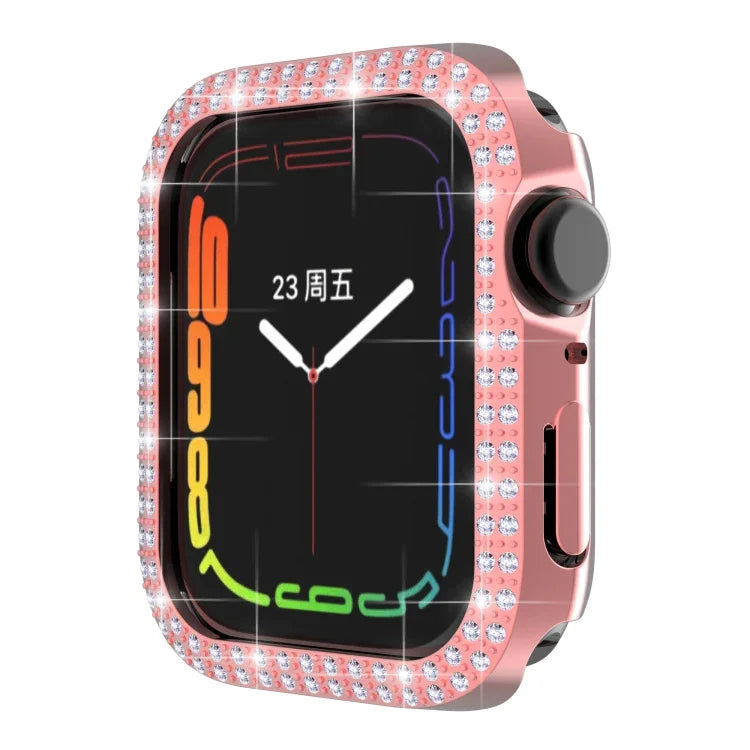 Double-Row Diamond PC Watch Case For Apple Watch Series, 7 41mm, 7 45mm