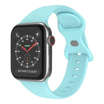 Butterfly Buckle Silicone Watchband, Size: L For Apple Watch Series, 7 45mm / 6&SE&5&4 44mm / 3&2&1 42mm