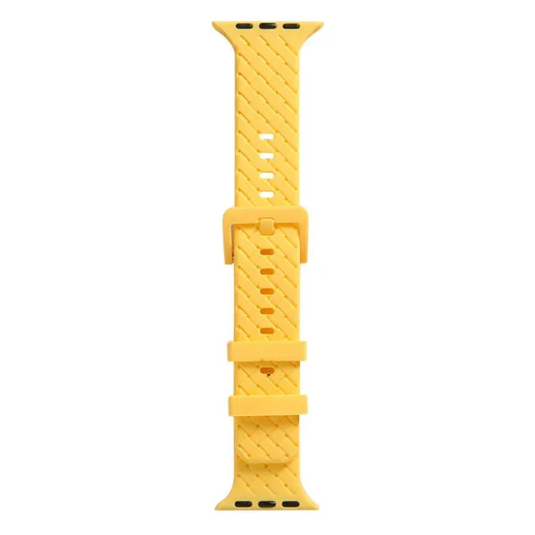 Braided Texture Silicone Watchband For Apple Watch Series, 7 41mm / 6&SE&5&4 40mm / 3&2&1 38mm, 7 45mm / 6&SE&5&4 44mm / 3&2&1 42mm