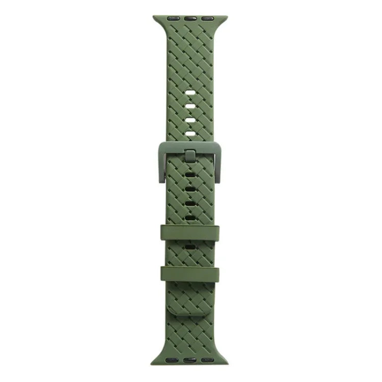 Braided Texture Silicone Watchband For Apple Watch Series, 7 41mm / 6&SE&5&4 40mm / 3&2&1 38mm, 7 45mm / 6&SE&5&4 44mm / 3&2&1 42mm