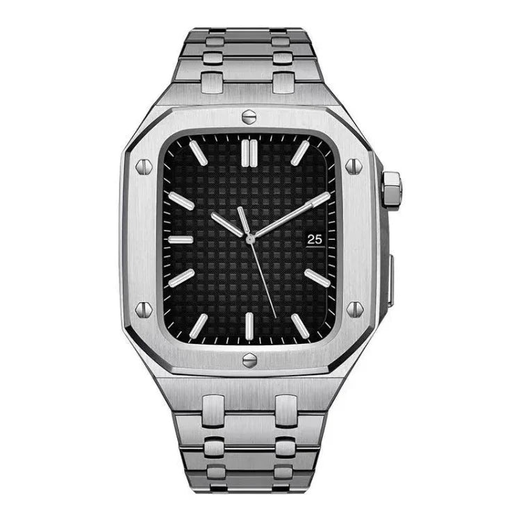 Integrated Oak Metal Watchband + Watch Case For Apple Watch Series 9 / 8 / 7 45mm, For Apple Watch Series 9 / 8 / 7 45mm