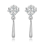 S925 Sterling Silver Bright Ear Stud Women Earrings, Bright(Silver)